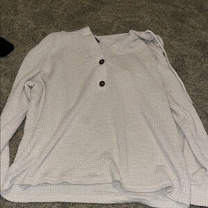 Cozy Waffle Knit Sweater with Button Detail